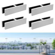 4 Pack Railing Glass to Glass Clamp, 180 Degree Stainless Steel 304 Bracket for