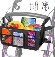 Rollator Basket,Rollator Walker Bag Cup Holder,Large Capacity Rollator Walker Ac