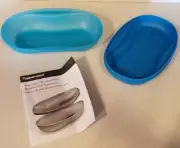 New! Tupperware Microwave Breakfast Maker Blue...Omelets, Oatmeal, French Toast