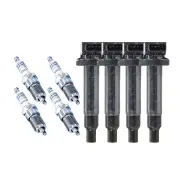 Bosch 4 Spark Plugs+4 Ignition Coil for Toyota Echo NCP10R Vitz Yaris NCP90R 93R