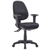 P350 HIGH BACK WITH ADJUSTABLE ARMS Task Chair METRO BLACK FABRIC