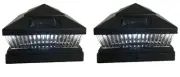 2 pcs 4x4 5x5 6x6 Black Garden Solar Fence Post Cap Light 5 LED Bulb 78Lumens
