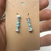 Native American Sterling Silver Turquoise & spiny oyster & wampum shell Earring