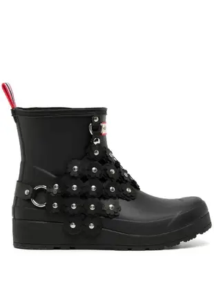 x Hunter floral chain-link boots