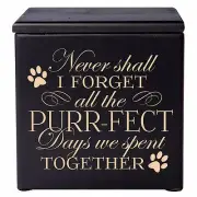 Wooden Memorial Cremation Urn Box For Pet Ashes 3.5 in - Never Shall I Forget