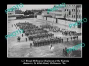 OLD LARGE HISTORIC PHOTO OF AIF ROYAL MELBOURNE REGIMENT, VICTORIA BARRACKS 1941