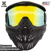 HK Army HSTL Paintball Goggle Mask with Anti Fog Thermal Lens - Black Gold Lens