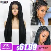Synthetic Braid Wig With Baby Hair FullLace Frontal 36Inches Knotless Box Braids