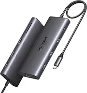 UGREEN Docking Station Dual Monitor, Revodok Pro 210 USB C Hub (10-in-1) with Dual HDMI 4K@60Hz, Single 8K@30Hz, Gigabit Ethernet, 100W PD, Type C& A, SD/TF Ports for PC, Thinkpad, HP, Dell Laptops