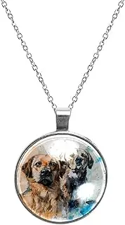 [Diusye] Necklaces for Women, Two Watercolor Labrador Print Stainless Steel Pendant Necklace Jewelry Birthday Anniversary Wife Girls Friends Gift