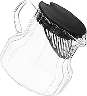 HEALEEP Glass Coffee Carafe with Vertical Stripes Water Pitcher for Brewing Coffee Tea Elegant Serving Jug for Home Gatherings Lightweight Easy to Clean