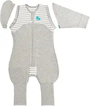 Love To Dream Swaddle Up Transition Suit, Baby Swaddle, Unique Self-Soothing Sleeves Design, Zip-Off Wings, 1.0TOG All Seasons Wearable Blanket, Medium (3-6 Months), Grey