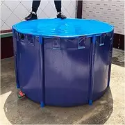 Canvas Fish Pond, Collapsible Water Storage Tank, Pool Above Ground with Durable Framed, for Fish Farming Aquatic Products Breeding Pond(1x1m)