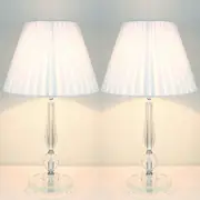 2x Designer Bedside Table Lamps - White Shades