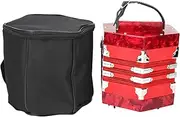 ElgnAura Professional Concertina Accordion, Ergonomic Design with Adjustable Hand Strap and Carrying Bag, Ideal for Musicians Seeking Comfort and Style (Red)