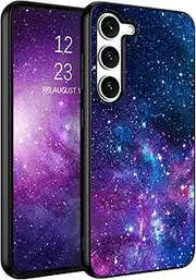 [BENTOBEN] Samsung Galaxy S23 Case, Mobile Phone Case Glow in The Dark Slim Fluorescent Nebula Pattern PC Shell TPU Bumper Scratch-Resistant Protective Case for Samsung Galaxy S23 6.1 Inch Purple
