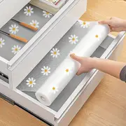 Floral Plastic Shelf Drawer Liner Roll Waterproof, Dust Proof, Non-Slip Kitchen Cabinet Mat Liner - Moisture-Proof Fridge Table Pad transparent 30c...