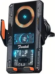 Wireless Car Charger Holder, 15W Fast Charging, Smart Sensor, Automatic Clamps, Suitable for All Shapes of Car and Mobile Phones