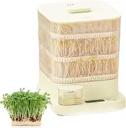 Home Smart Automatic Bean Sprouts Machine, 360° Automatic Spray, 3 Layer Large Capacity Seed-Sprouter Kits, Led Display Time, 1.5l Water Tank Bean-Sprouts Maker Smart Bean Sprout Machine