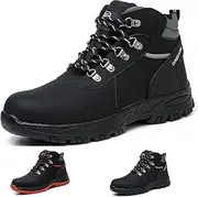 Gainsera Safety Boots Men Women Lightweight Work Boots with Steel Toe Breathable Safety Shoes Trainers Puncture Proof Comfy Work Shoes