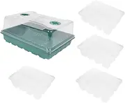 Happyyami 1 Set Mini Greenhouse Plant Germination Box Durable Seedling Tray Kit Flower Starter Case with Planting Cell Breathable Water Saving Gardening
