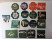 17 different Carlsberg Brewery Australian Issue Beer Coasters