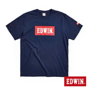 EDWIN 經典大紅標LOGO短袖T恤-男-丈青色