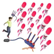 Rocket Launcher for Kids with 12 Foam Rocket, 2in1 Air Rocket Shoots Up to 100