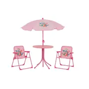 Babyjoy 4PCS Beach Set Outdoor Activity Table w/Height Adjustable Umbrella Patio Furniture Pink