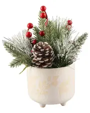 Flora Bunda Xmas Mix In 4.75In Berries Ceramic Footed