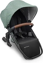 Uppababy RumbleSeat V2 - Gwen (Green mélange/Carbon/Saddle Leather) - Toddler Seat for VISTA 2015-2019 & VISTA V2 - Multi-Position Recline & Sunshade - Includes Bumper Bar & Bug Shield