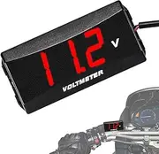 Battery Voltage Meter,Multipurpose LED Display Voltmeter 12V Battery Meter | Dustproof Battery Voltage Monitor Voltage Gauge Meter for Motorcycles Cars