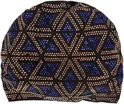 [Generic] Rhinestone Turban Cap Pre Tied Headscarf Bonnet Pleated Twisted Beanie Head Wrap Stretchy Head Cover Cap for Women Girls