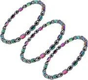 Healvian 3pcs Foot Chains Anklet Chain Fashion Anklet Magnetic Decor Black Electroplated Mental Tension Relief