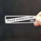 2 POLICE INTERCEPTOR Stickers, for Inside Window/Glass, Clear Vinyl Decal, Ford