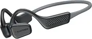Sports Earphones Truefree F1 Open-Ear Bluetooth Headphones with ENC Noise-Cancellation Mic Air Conduction Wireless Headset for Workouts and Running, 11 Hours of Music, with Headband (Black & Grey)