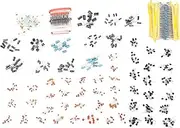 Respicefinem 1400 Pcs Set Electronic Components Metal Film Resistor Ceramic Electrolytic Capacitor Transistor LED Diode Kit Ideal for DIY Various Radio Electronic Equipment with