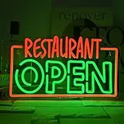 Open Neon Signs Led Open Sign for Business Restaurant Neon Signs for Wall Decor Neon Light Restaurant Decor for Snack Shop,Fast Food,Kitchen (Restaurant Open Sign)