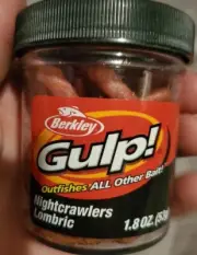 Berkley Gulp Extruded Nightcrawler Soft Bait 6" Natural 1.80 Ounce Jar 1094720