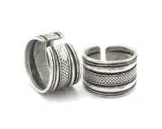 Adjustable Ring Antique Silver Plated brass (18mm 8US inner size) 2656