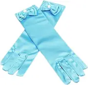 [NIYANGLE] 1set Girls Satin Dress up Gloves for Parties Weddings and Dance White Light Elegant Satin Gloves for Boy Girl Bowknot Design for Flower Girls and Special Occasions