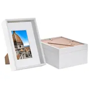 Nicola Spring 3D Deep Box Frames with A5 Mount - A4 (8" x 12") - White - Pack of 5