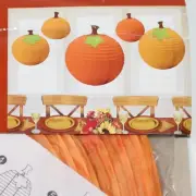Amscan 5 Cute Paper Pumpkin Lanterns Hanging Fall Decorations New in Package