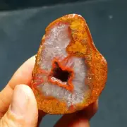RARE53.5g Natural rough Warring States Red Agate geode Crystal 52A17+
