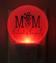 Custom Printed Night Light MOM The Heart Of The Family Multi Colored