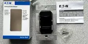 NEW EATON SUT7-BK BLACK SLIDE DIMMER w/ ON-OFF SWITCH 3-WAY 120V 450W DECORA LED