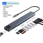 8 in1 Multiport USB-C Hub Type C To USB 3.0 4K HDMI Adapter For Macbook Laptop