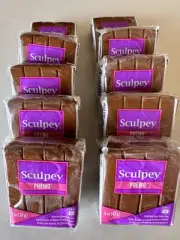 10 NEW Sculpey Premo RAW SIENNA Polymer Clay Bars, 2oz Free Shipping