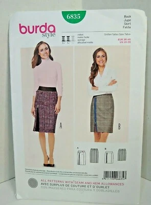 Burda 6835 Ladies Skirt Zipper accent Size 10-20 New sewing pattern