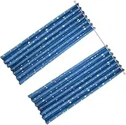 FUNOMOCYA 1 Pc Polyester Window Heat Insulation Curtain Silver Stars Moon Blackout Fashion Simple Punching 100x130cm Sky-Blue